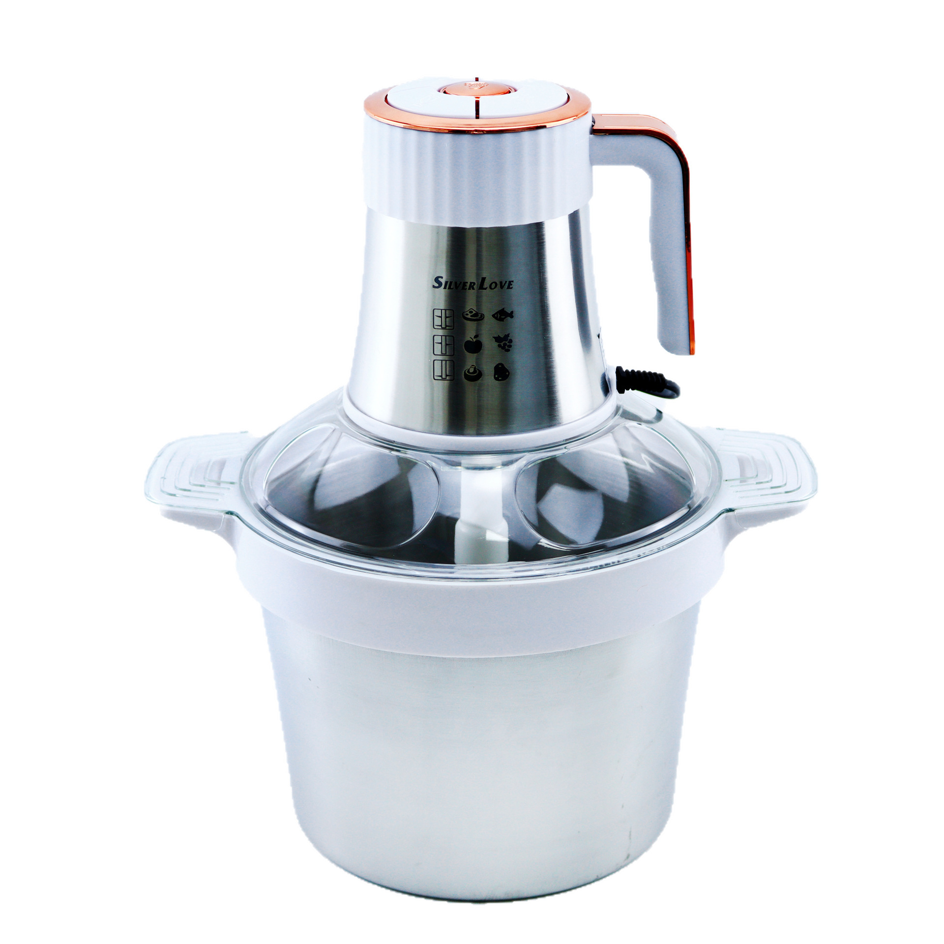 Exportación doméstica de acero inoxidable molinillo de carne máquina de cocina multifuncional freno molinillo de carne de alta potencia batidora