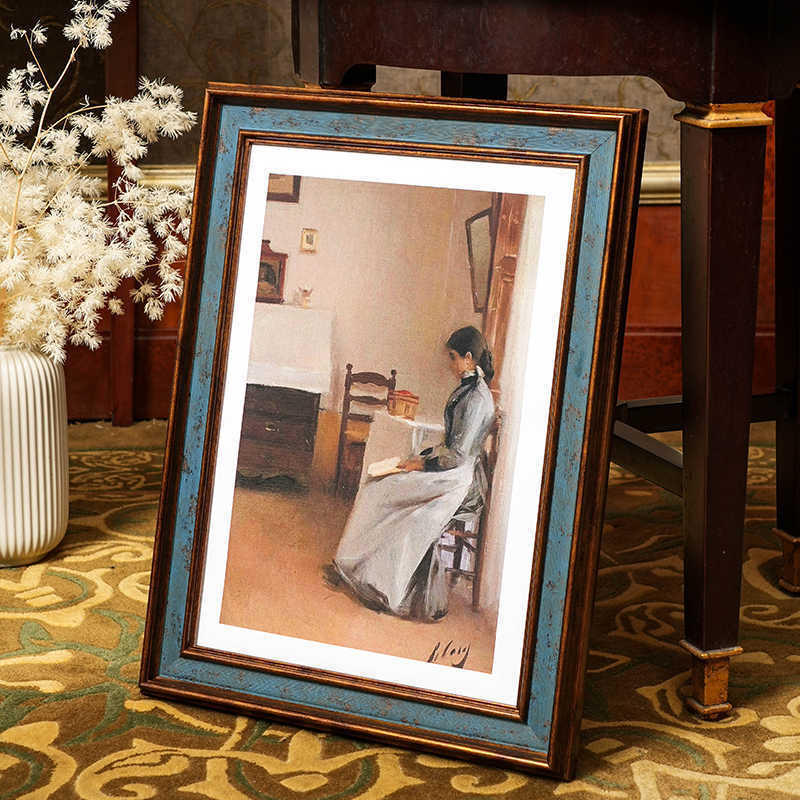 Retro Oil Painting Frame Outer Frame Digital Oil Painting Mounting Any Size Custom Decorative Mirror Frame Like Frame Hanging on the Wall