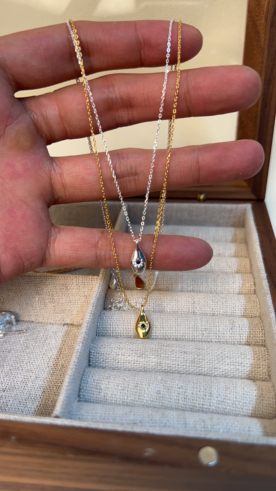 cable chain Chain Type 925 Sterling Silver Zircon Cable Chain Plating Inlay Star Water Droplets Pendant Necklace