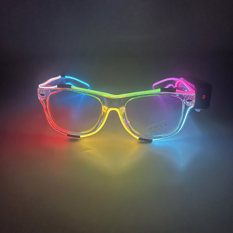 Multi-color el gafas luminosas vacaciones celebración cumpleaños boda fiesta danza noche alegría apoyos ventas directas de la fábrica