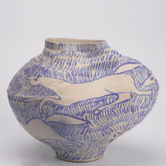 中古風手描き夢馬陶磁器花瓶家庭見本間青花生け花器玄関食卓装飾品置物