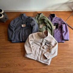 巴塔Retr0-X双面穿羊羔绒保暖按扣棉服翻领外套男女情侣夹克潮