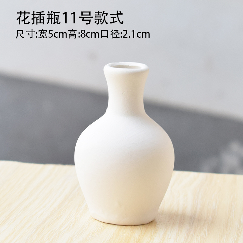 Material en blanco Arte para padres e hijos Cerámica de bricolaje no quemada Pintura hecha a mano Yeso hecho de jarrón blanco para niños pequeños