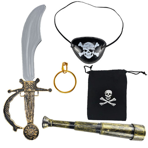 Cross-border hot selling pirate knife, coin bag, props, toys, pirate compass, children's holiday dress, costumes and accessories