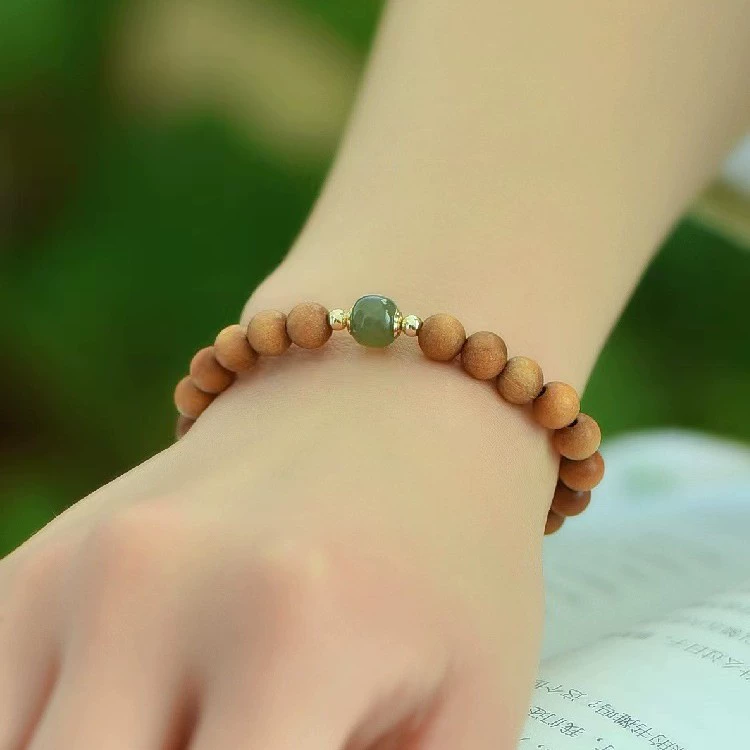 Creative rosary rosewood green sandalwood, bracelet jade, DIY, 8mm