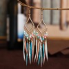 Cross -border explosion diamond -shaped color rice beads fine feather earrings in Pohemian court wind feathers ym800