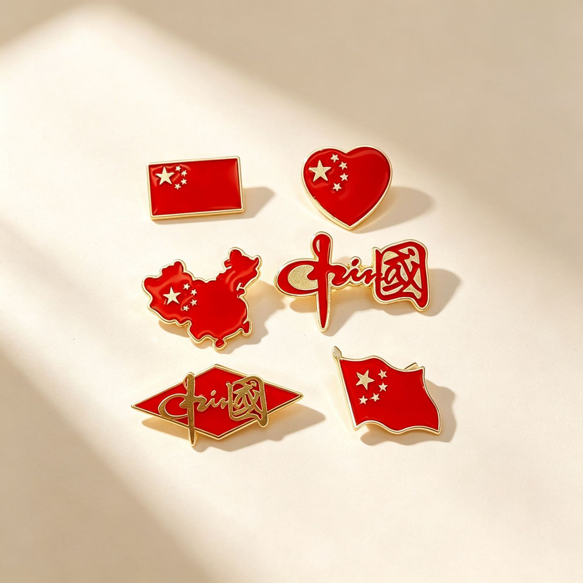 国庆节日纪念爱国胸针我爱中国胸章为人名服务国庆胸针配饰徽章