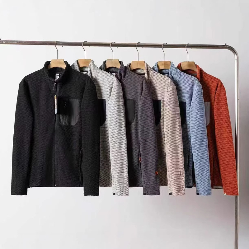 Outdoor High-End Wave-Patterned Thermal Autumn and Winter Couple's Zip-Up Stand-Collar Fleece Sweatshirt Outdoor High-End Wave-Patterned Thermal Autumn and Winter Couple's Zip-Up Stand-Collar Fleece Sweatshirt