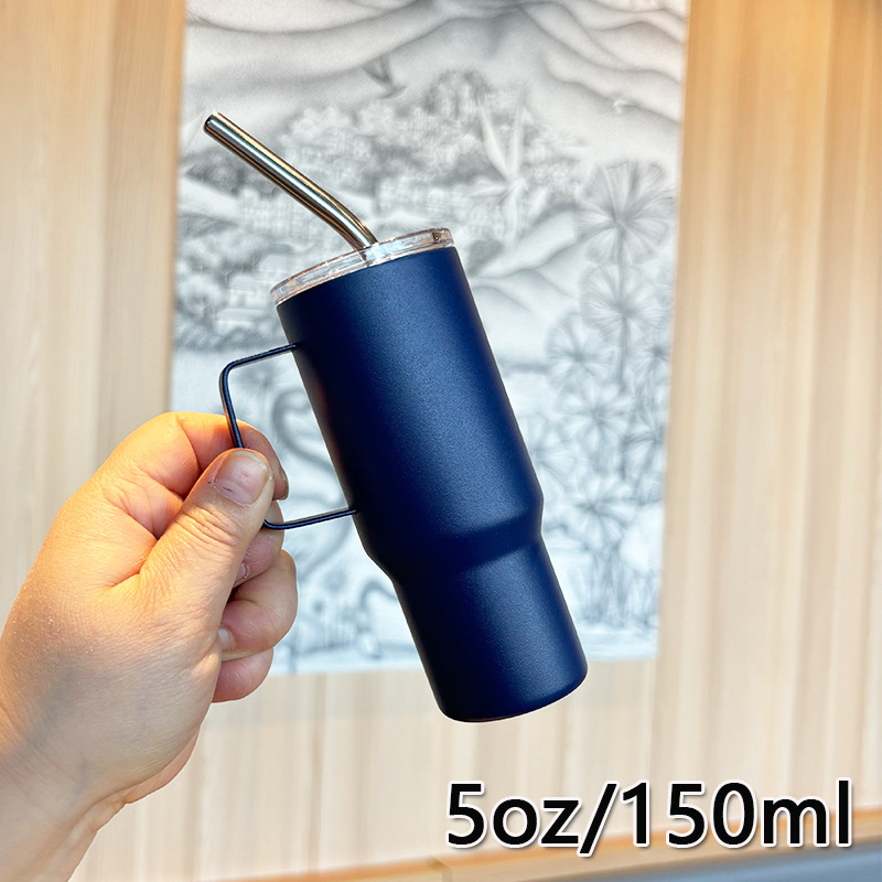 Nuevo 304 acero inoxidable 5oz mini mango taza de vino portátil taza de paja al aire libre taza de café 150ml