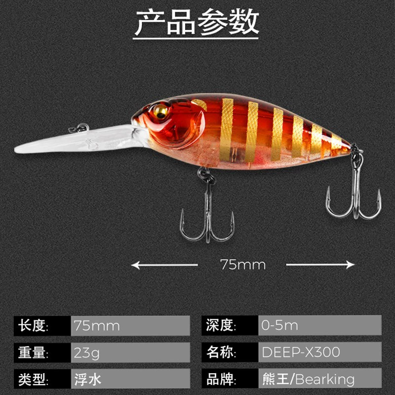 Приманка для морской рыбалки Xiongwang Luya sea 5 75мм23г плавучая, жирная, глубина 3M подделанная приманка удаленная инвестиционная каменная полость, рыболовный рот бас