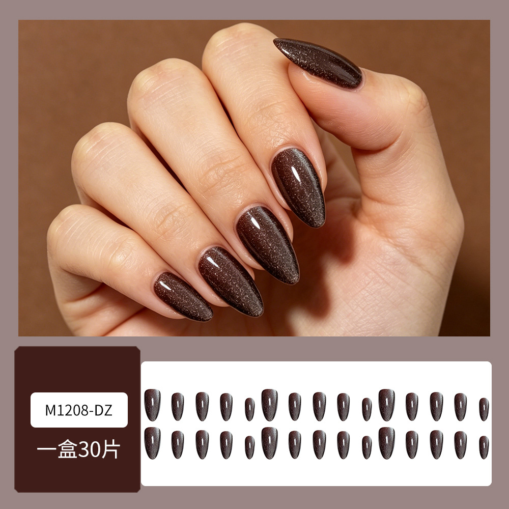 Puntas de uñas postizas de estilo europeo y americano, piezas de uñas desmontables de longitud media, uñas usables, puntas de uñas puras y elegantes.