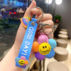 Colorful cartoon keychain, epoxy resin PVC, car keys with zipper, wholesale