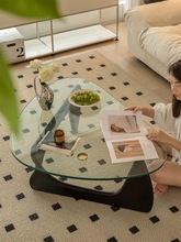 A*法式客厅家用复中古茶几小户型实木玻璃沙发边几极简桌子移动家