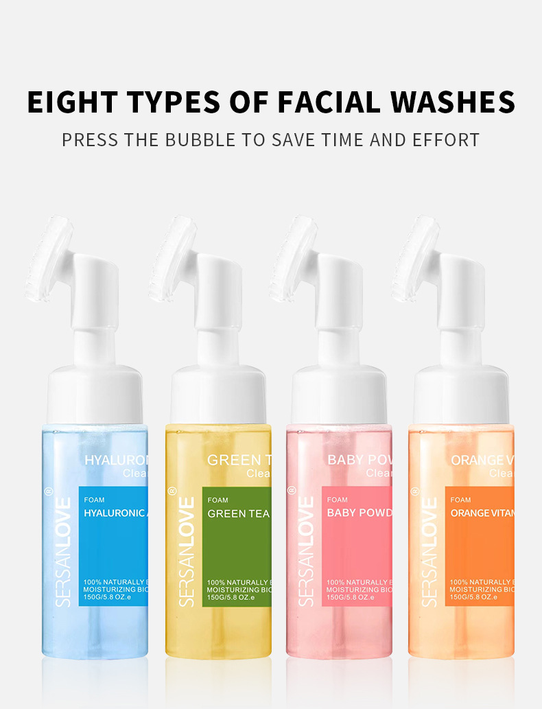 Amino Acid SERSANLOVE Cleansing foam Facial Cleanser Moisturizing, Rejuvenating, Makeup Removing Mousse Bubble_voghion.com