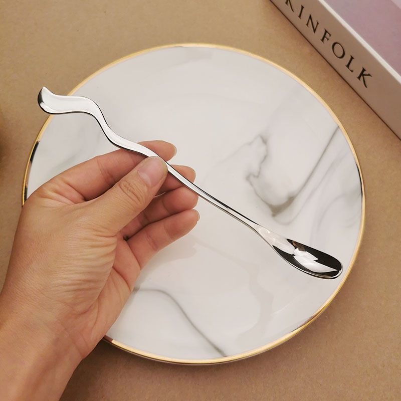 Lång omrörningssked i rostfritt stål för kaffe och honung_voghion.com