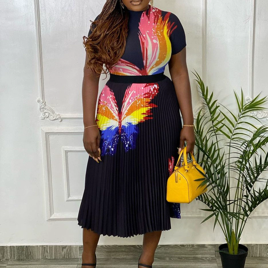 Европейская и американская женская новая мода с принтом топы с плиссированной талией