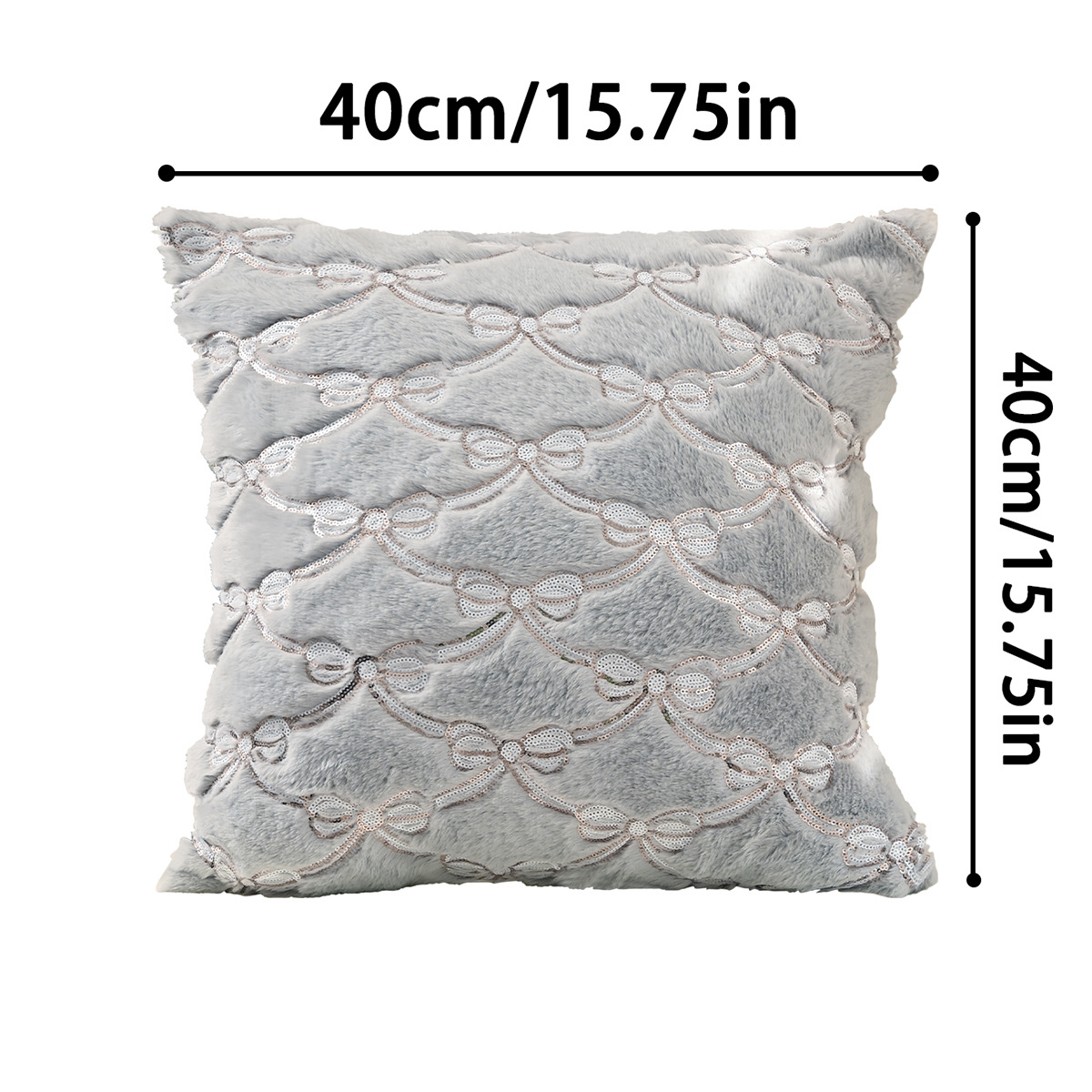 Cross-border amor doble arco almohada cubierta universal simple peluche sequinilla almohada cubierta sofá de oficina cubierta de cintura