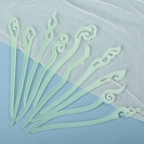 Qingshui hairpin, simple and modern acetate hairpin, ancient style hair accessories, hairpin, simple and elegant curled hair, Hanfu headdress for women