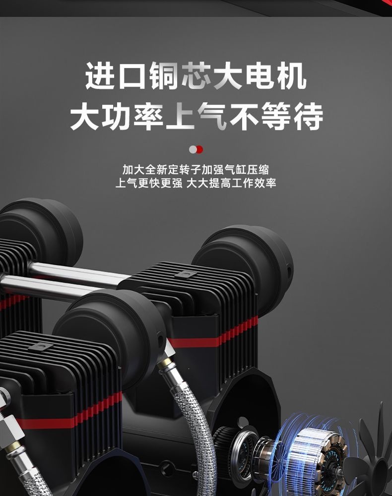 New Model Air Pump Air Compressor Oil-Free Silent Inflator High-Pressure Air Pump for Woodworking, Auto Repair, and Painting