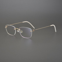 鈦合金無框圓形方型眼鏡框 復古眼鏡 男女近視眼鏡框跨鏡眼鏡批發