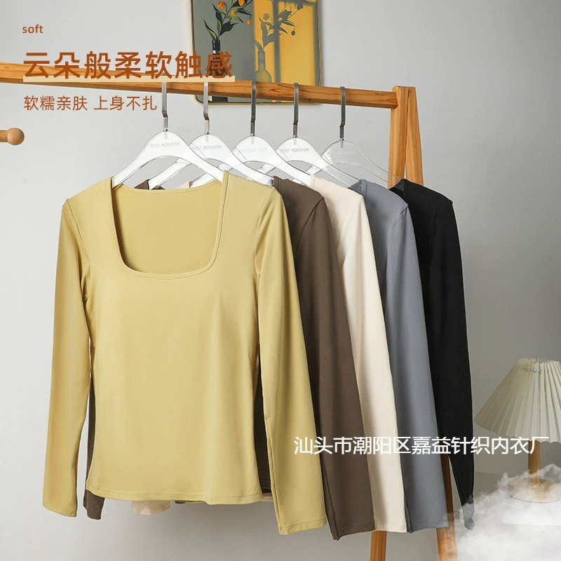 Осенняя и зимняя нижняя рубашка с длинными рукавами теплая куртка