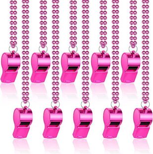 Cross-Border Hot Selling Whistle Pendant Pendant Plastic Beads Pink Bead Chain Birthday Party Props Necklace