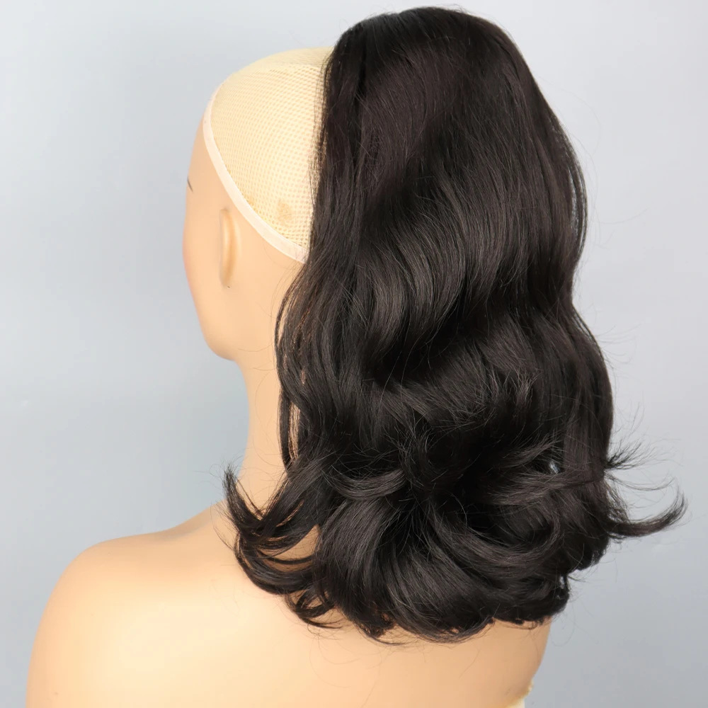 Cauda de caballo pelucón de garra clip de cabello corto cabello natural flor de pera quemado micro-roll de cola de caballo alta puede atar la cola de caballo baja