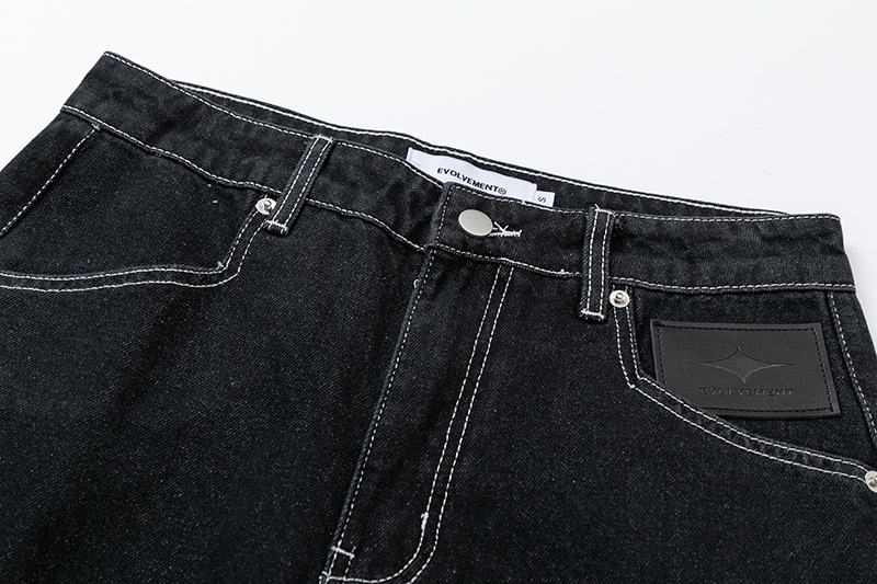 Moderno Ian 24 Autunno Uomo Nuovo Stile Americano Versatile Semplice Alta Qualità Jeans Bright Thread_voghion.com