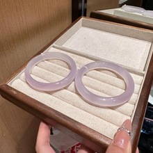 小红书同款薰衣草紫绝美手镯玻璃仿制贵妃镯不掉色汉服配饰闺蜜镯