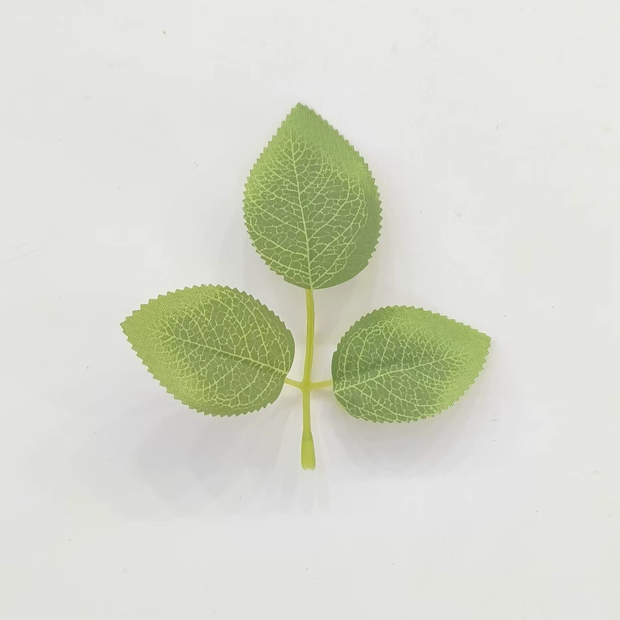 Factory green leaves artificial plant with 3-prong 5-prong 6-prong rose leaf artificial plant accessory rose leaf