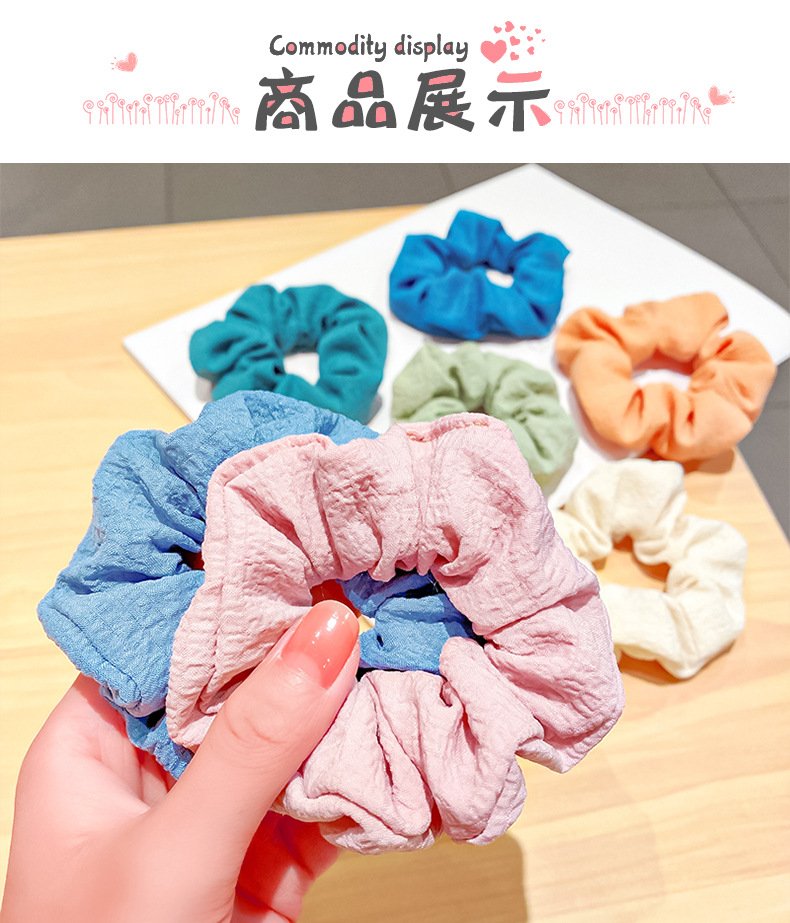 Simple Solid Color Hair Scrunchies Wholeslae display picture 3