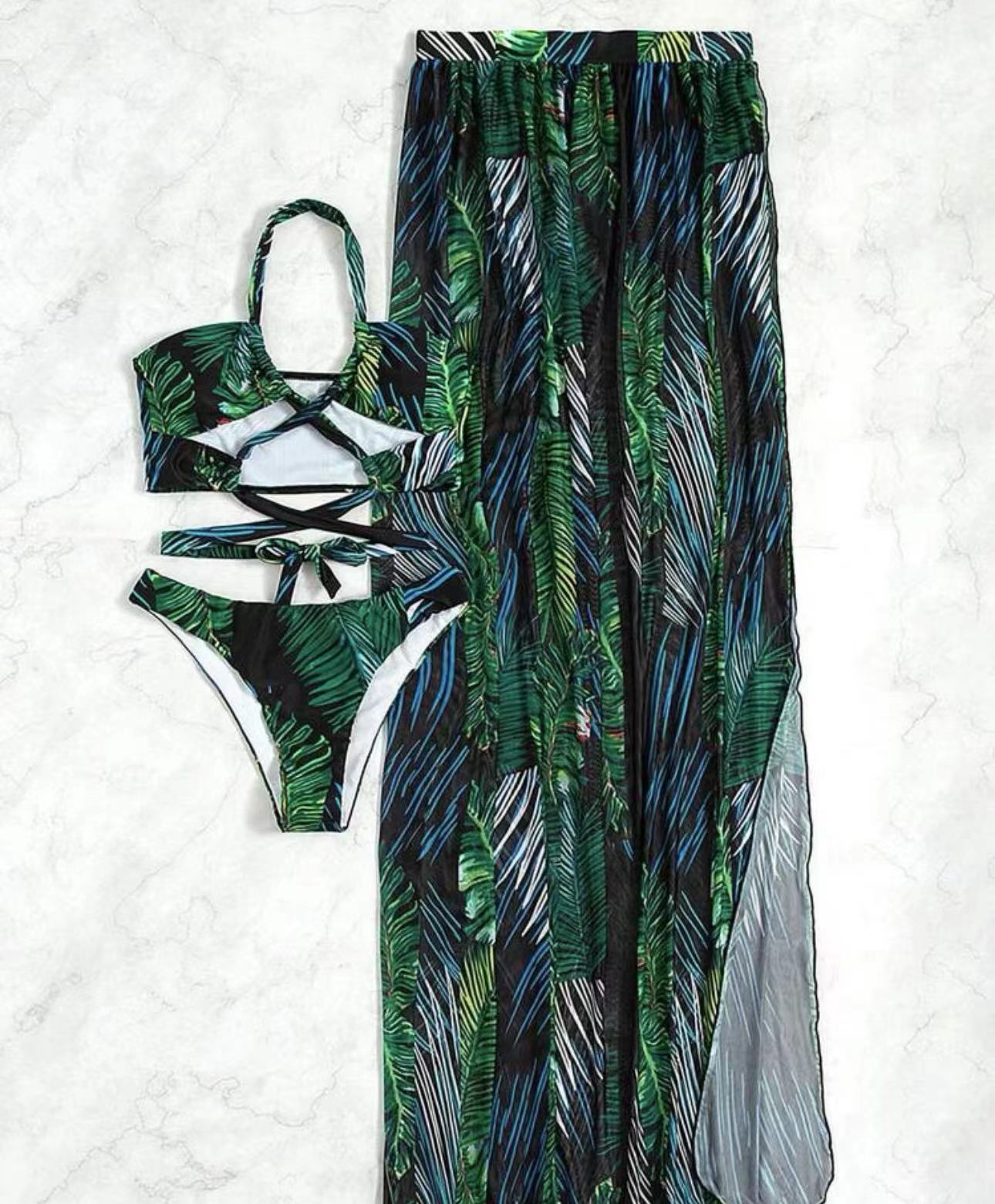 Women's Tropical 3 Pieces Set Tankinis Swimwear display picture 11