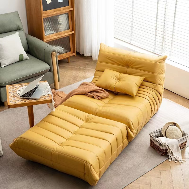 Sofá perezoso togo oruga puede acostarse y dormir soltero y doble sala de estar balcón suelo silla de descanso red tatami rojo