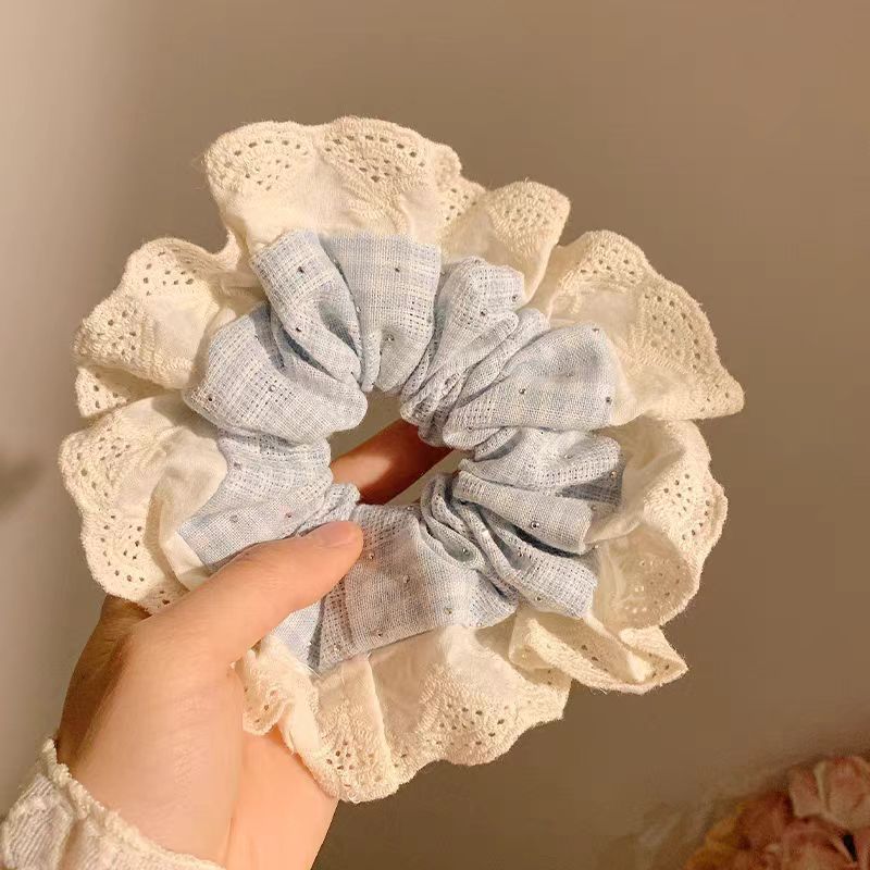可爱红色小樱桃蕾丝大肠发圈女高级感百搭头饰扎头发大号春夏发绳|undefined