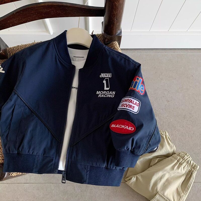 Children's Baseball Jacket 2026 Spring and Autumn Korean Style Trendy Letter Embroidery Pilot Boys' Spring Jacket