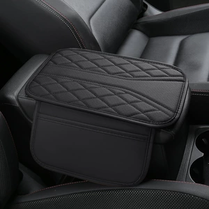 Car Armrest Box Mat, Non-Slip and Wear-Resistant Full Leather Protective Mat, Storage Bag, Nappa Nappa Leather, Cross-Border Hot-Selling Item
