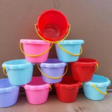 马卡龙花边沙桶沙滩玩具桶小水桶戏水工具塑料金鱼小桶迷你水桶