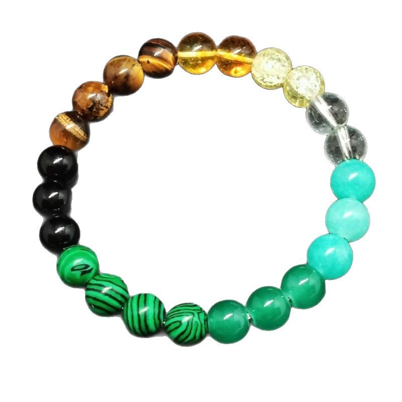 Natural Stone Charm Bracelet With Citrine Garnet And Malachite_voghion.com