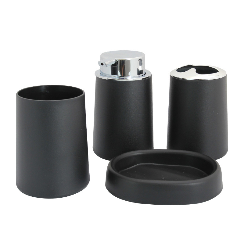 Baños sanitarios y enjuague de taza de baño de cuatro piezas set hotel baños de taza de cepillo de dientes enjuague de boca set de suministros caja de jabón