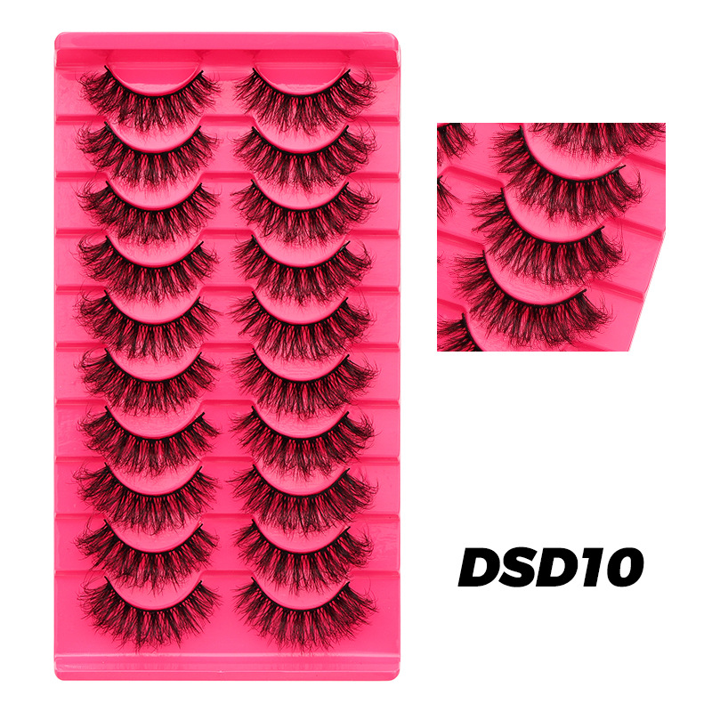DINGSEN pestañas postizas fábrica transfronteriza modelos de explosión de suministro estable 10 pares de trajes gruesos modelos de maquillaje nude rizado natural