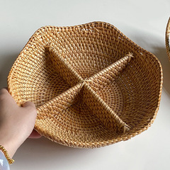 Japanese-style wicker desk snack and dry goods bread accessories storage basket living room coffee table home creative fruit basket