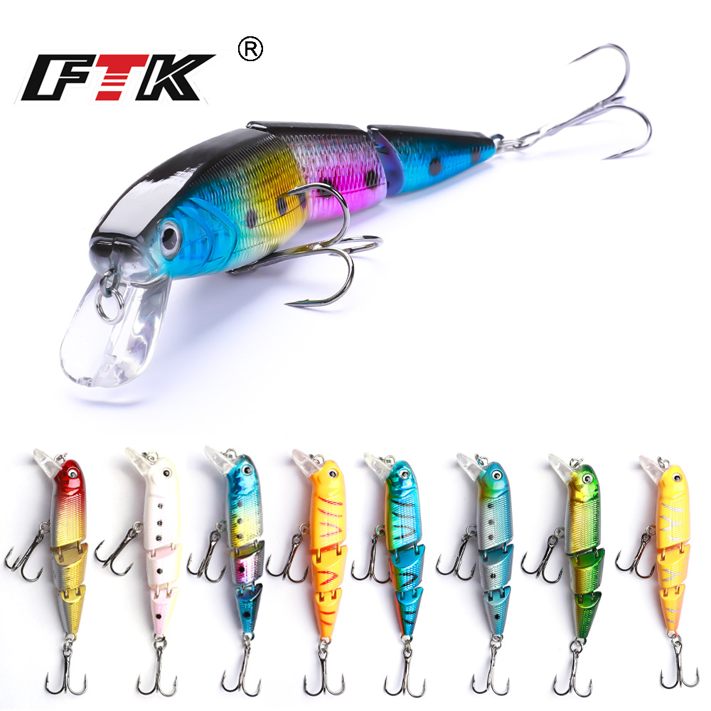 FTK multicolor tres secciones Loya cebo 11.5cm / 15g simulación multi-sección Mino cebo de pesca al aire libre transfronteriza mayorista
