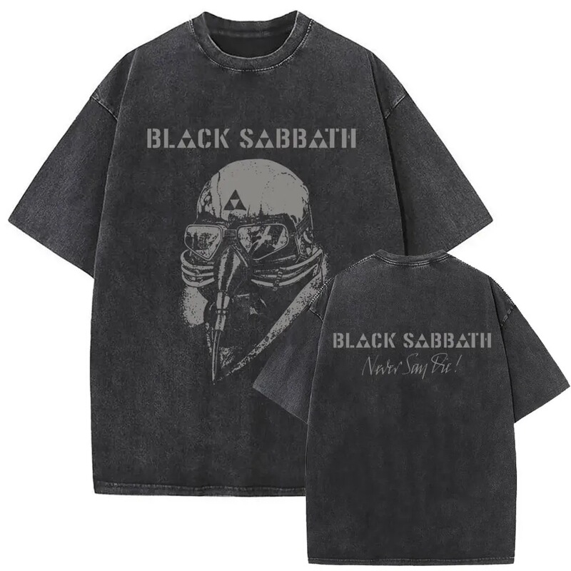 Heavy Metal Rock Band Black Sabbath Tour Washed T-Shirt Ozzy Osbourne T-Shirt Summer Unisex
