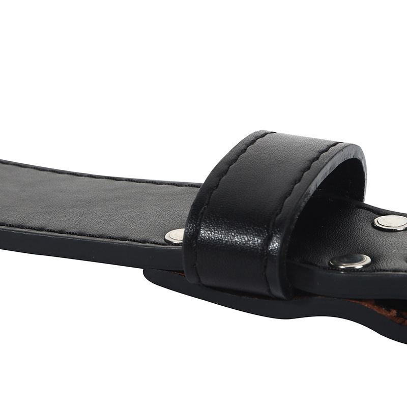 Color sólido negro piel de vaca culturismo en cuclillas tirón duro cintura soporte prensa Banco potencia cinturón de levantamiento de pesas fitness deportes equipo de protección al por mayor