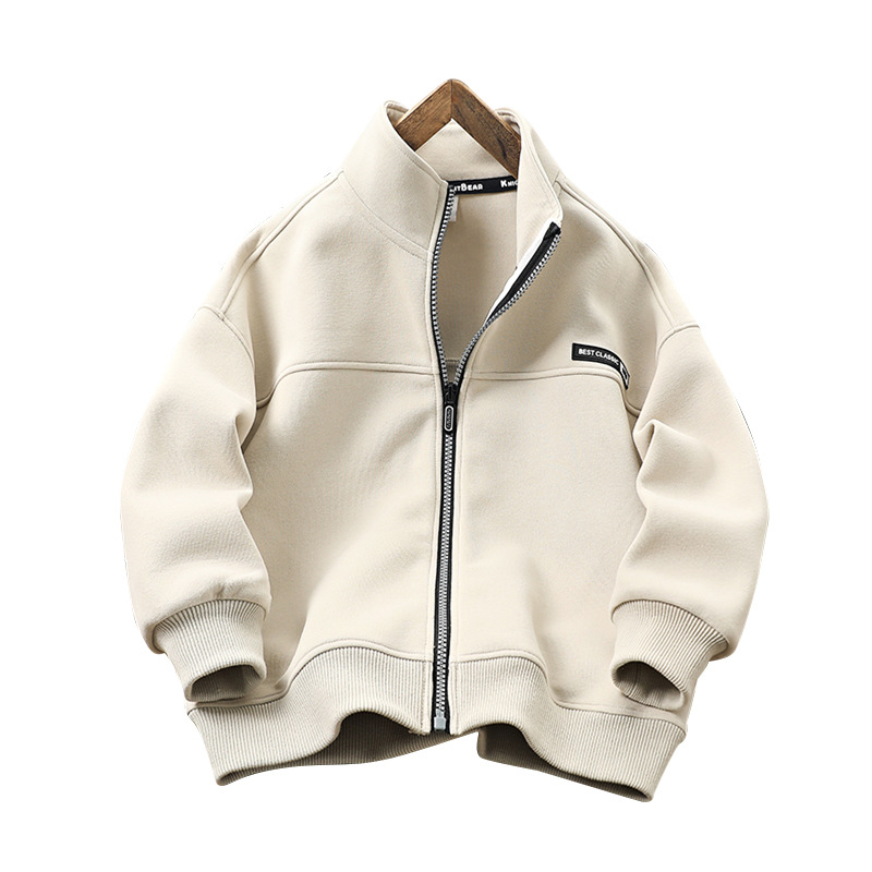 Jungenjacke, Mädchen-Baseballjacke, Kinderkleidung mittleren Alters, Frühlings- und Herbstbuchstaben bedruckt_voghion.com