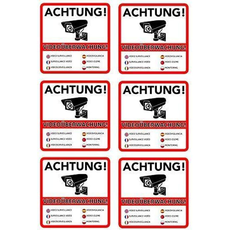 警告视频监控高级贴纸安全标志摄像机视频监控对象的警告标志