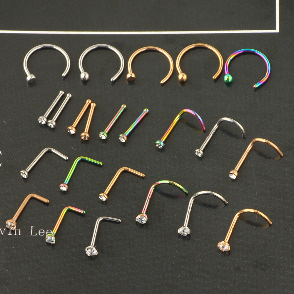 Stainless Steel Nose Clip Hoop Fake Piercing Nose Ring Set Wholesale Body Jewelry detail image 7