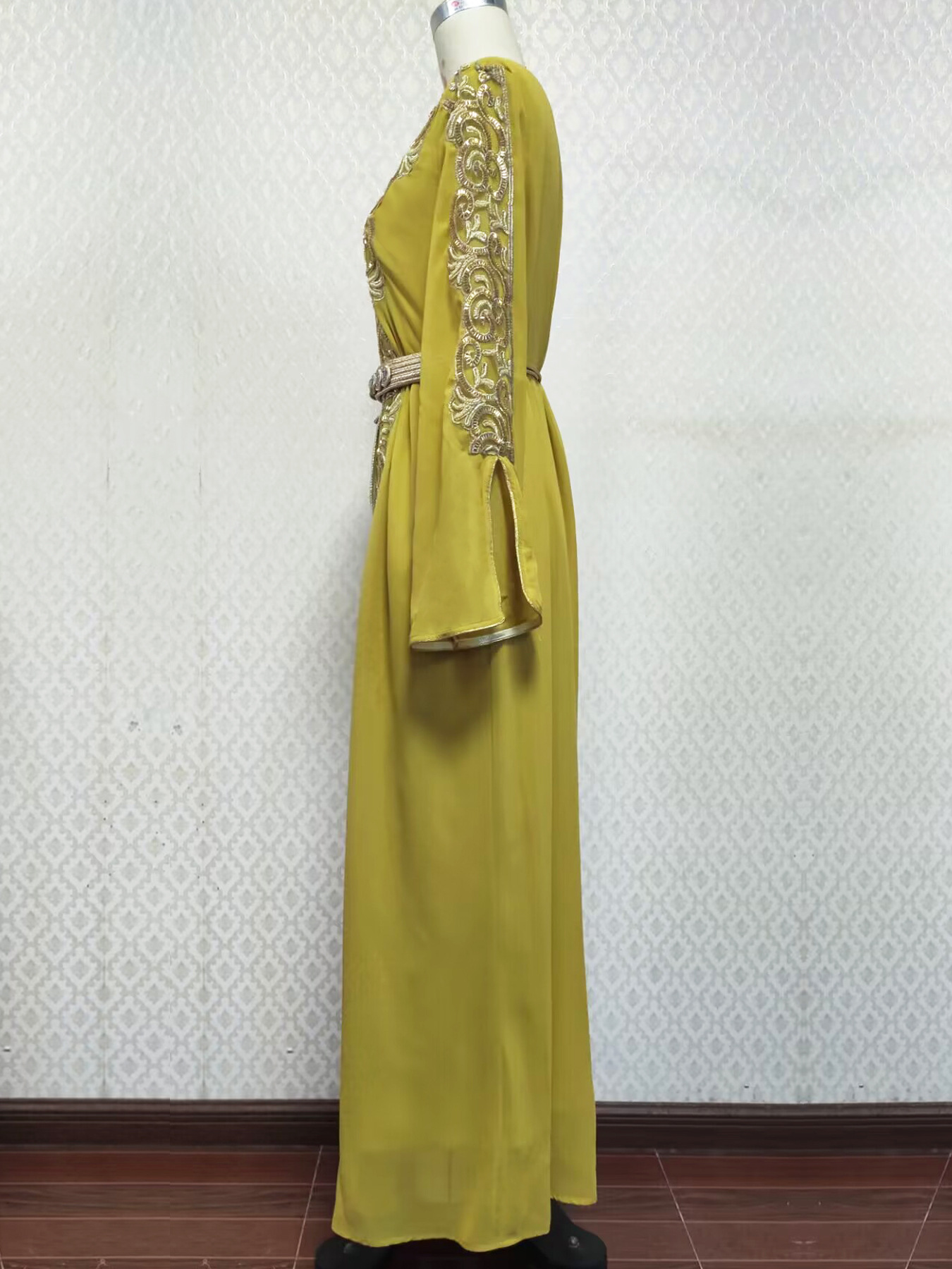 3737 Gurban Arab Dubai Foreign Trade Embroidery Appliqué Dress Muslim Party Dinner Robe