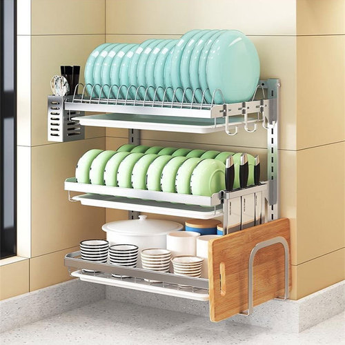 304 stainless steel bowl rack, draining rack, kitchen storage rack, wall-mounted bowl and plate holder, bowl, chopsticks, bowl and dish storage rack, household