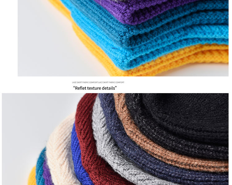 Bonnets d'oreilles thermiques épais tricotés pour l'hiver, chapeaux d'extérieur résistants au froid pour hommes et femmes, chapeaux en laine de couleur unie et couvre-chefs._voghion.com